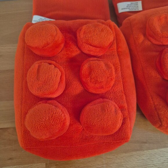 Lego Plush Red Adults House Slippers Grippy Bottom Warm & Cozy - Picture 2 of 5